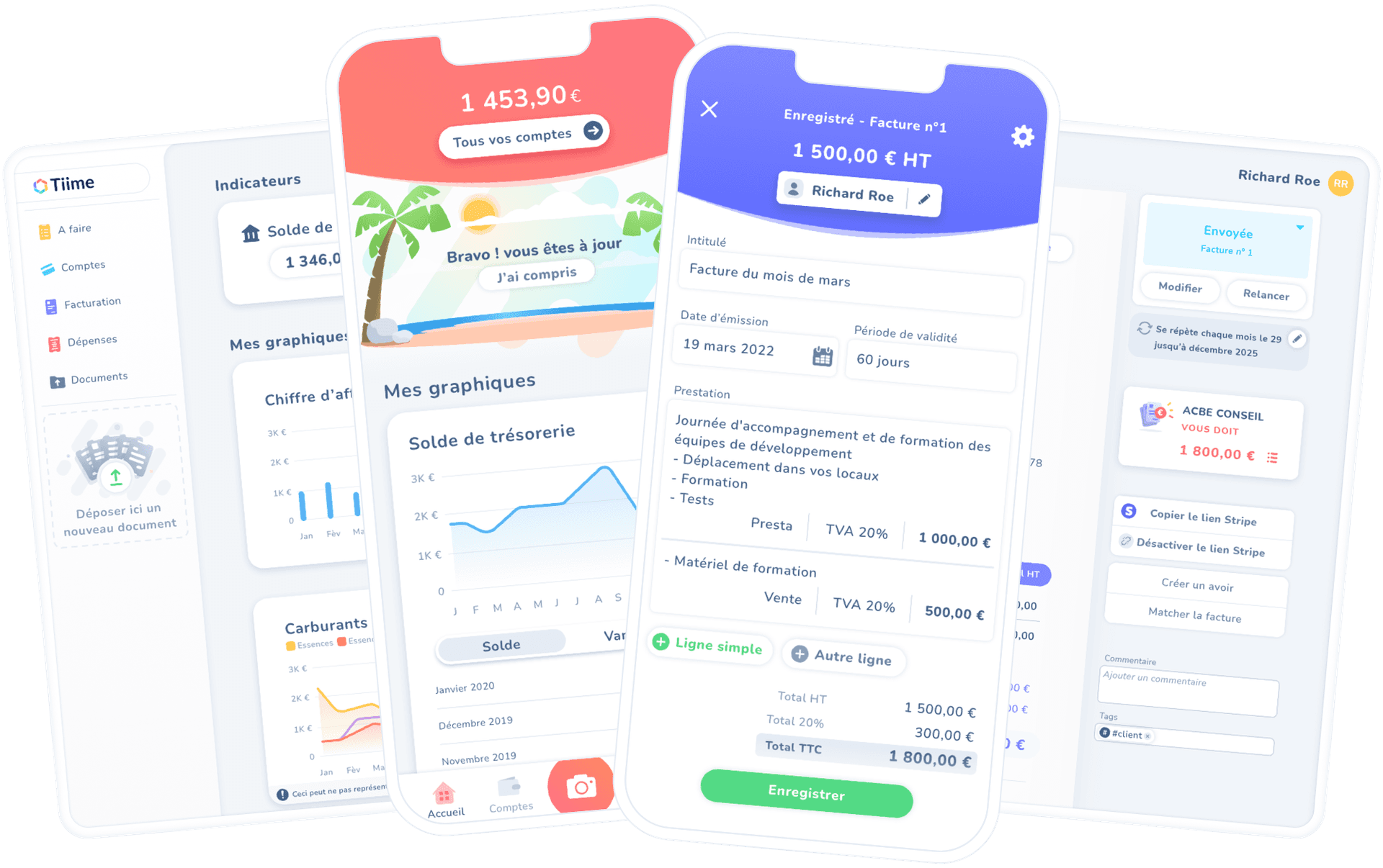 Application Tiime sur mobile